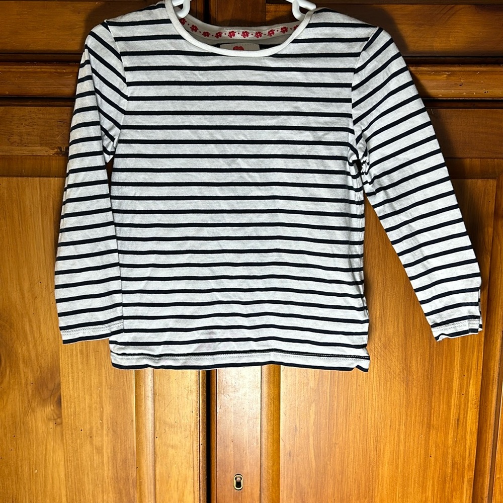 Designed by F & F Girls Navy and Black Striped Long Sleeve Shirt